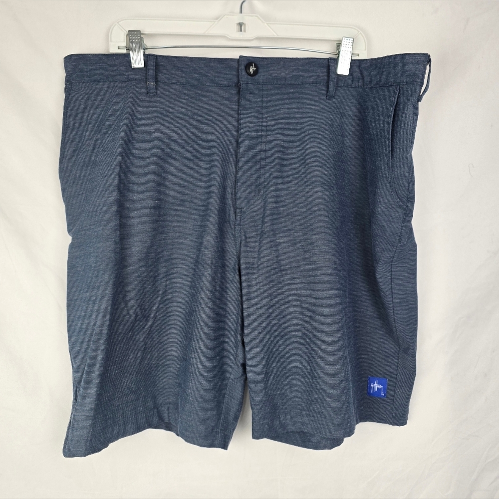 Guy Harvey Men's UV Protection Stretch Navy Beachy Sporty Casual Shorts sz 40